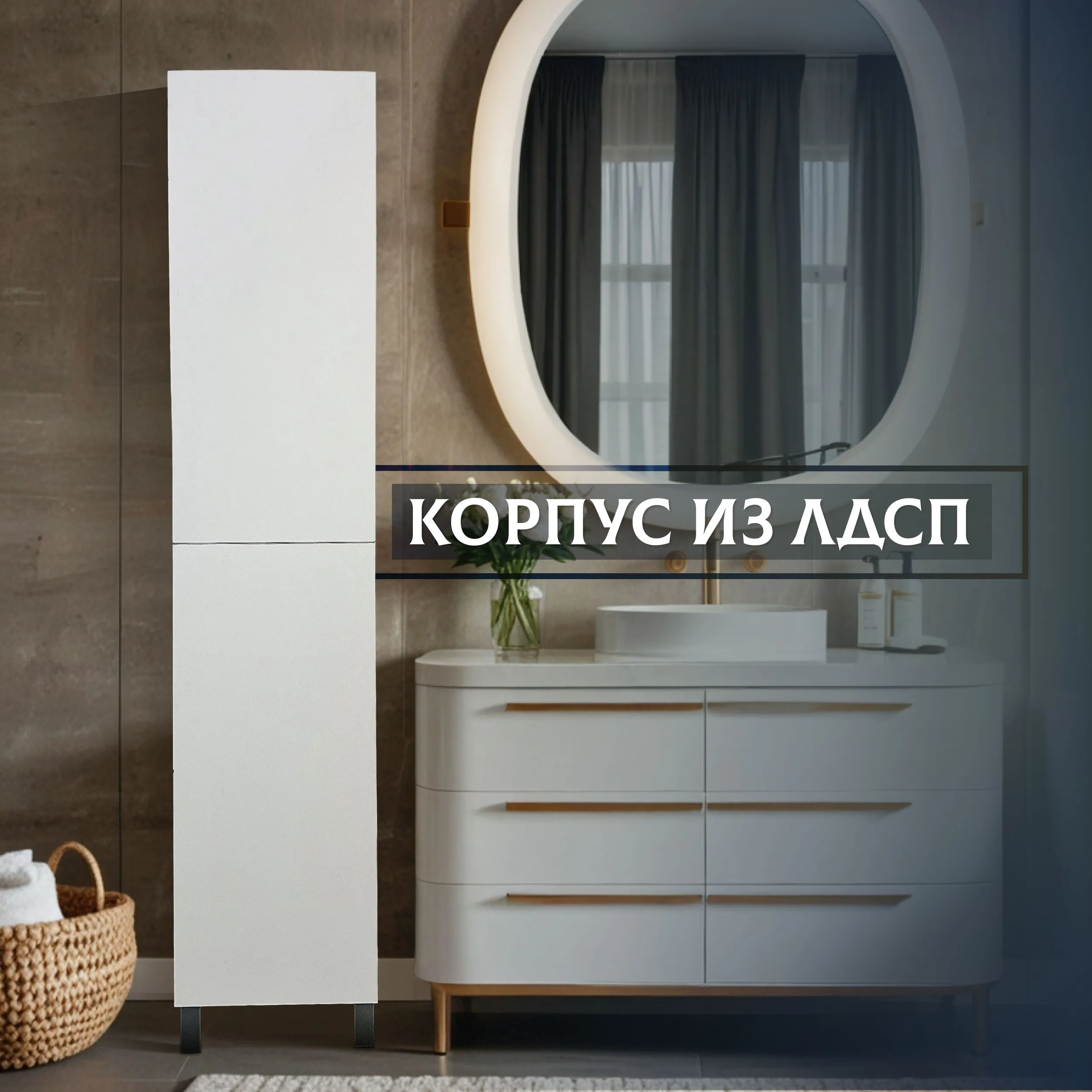 Зеркальный шкаф для ванной 40×32×190 см